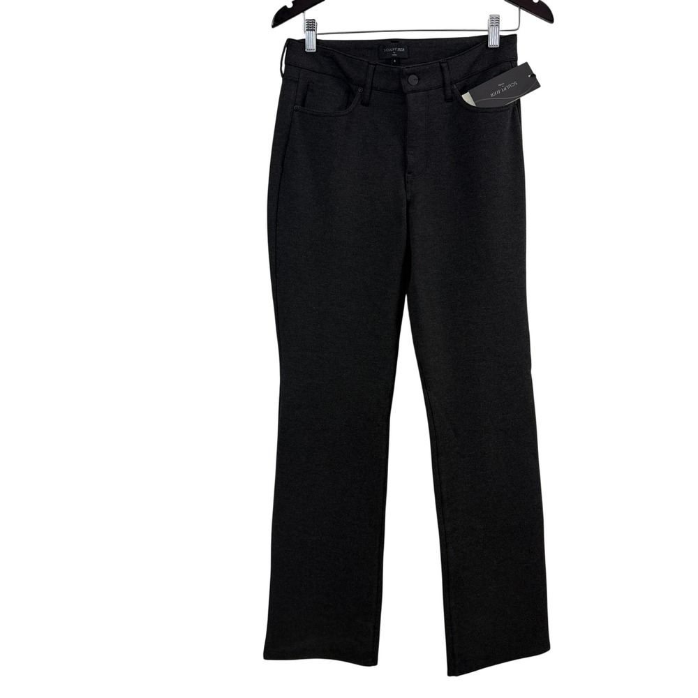 NYDJ Marilyn Straight Pants Womens 8 Charcoal Heather Grey Sculpt Her Ponte NWT